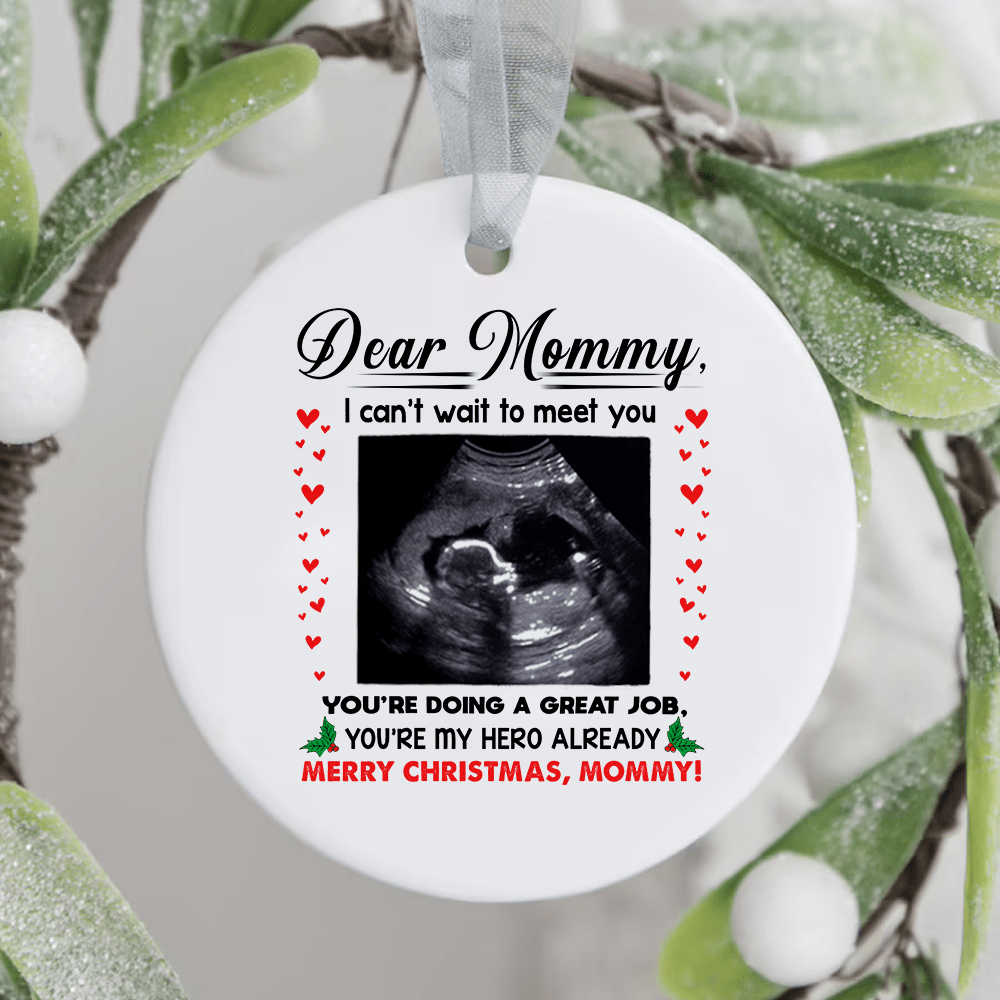 You're My Hero Christmas Ornament Personalized Gift For Expecting Mom