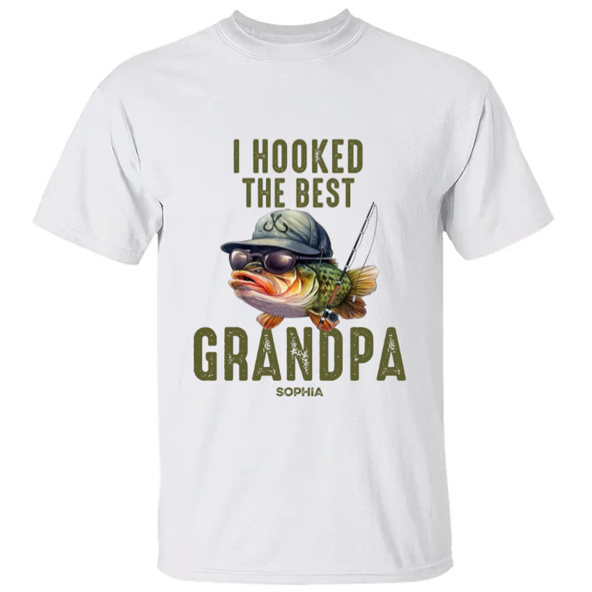 We Hooked The Best Grandpa Fishing Shirt Personalized Gift For Grandpa -  Vista Stars - Personalized gifts for the loved ones