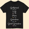 Personalized Girlfriend Wife Mom Grandma T-shirt Gift For Grandma