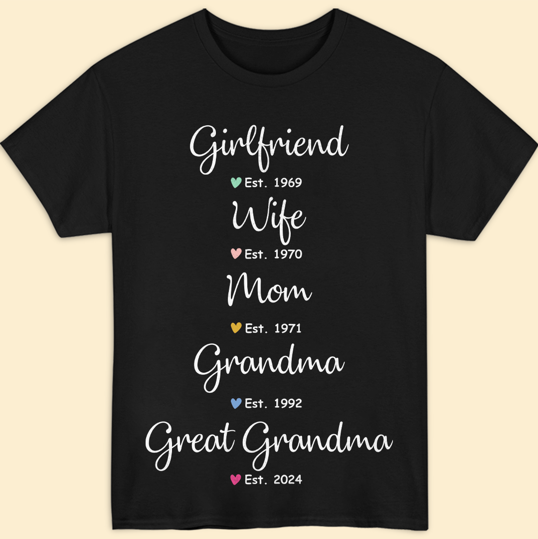 Personalized Girlfriend Wife Mom Grandma T-shirt Gift For Grandma