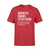 Grandpa Knows Everything T Shirt  Gifts For Grandpa