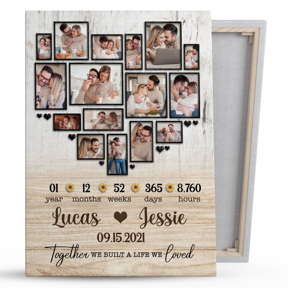 1 Year 1st Wedding Anniversary Wife Husband Personalized Photo Canvas