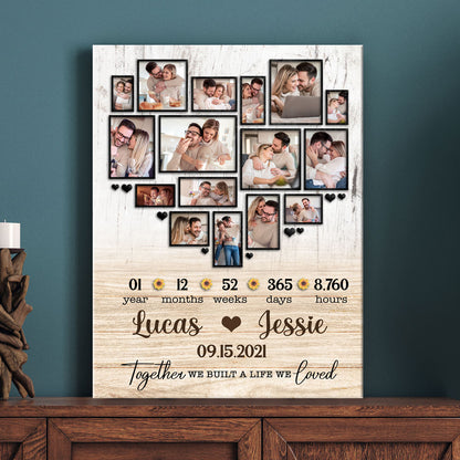 1 Year 1st Wedding Anniversary Wife Husband Personalized Photo Canvas