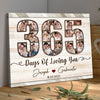 1 Year 1st Wedding Anniversary 365 Days Photo Personalized Canvas