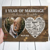 1st Wedding Anniversary 1 Year Wife Husband Personalized Photo Canvas