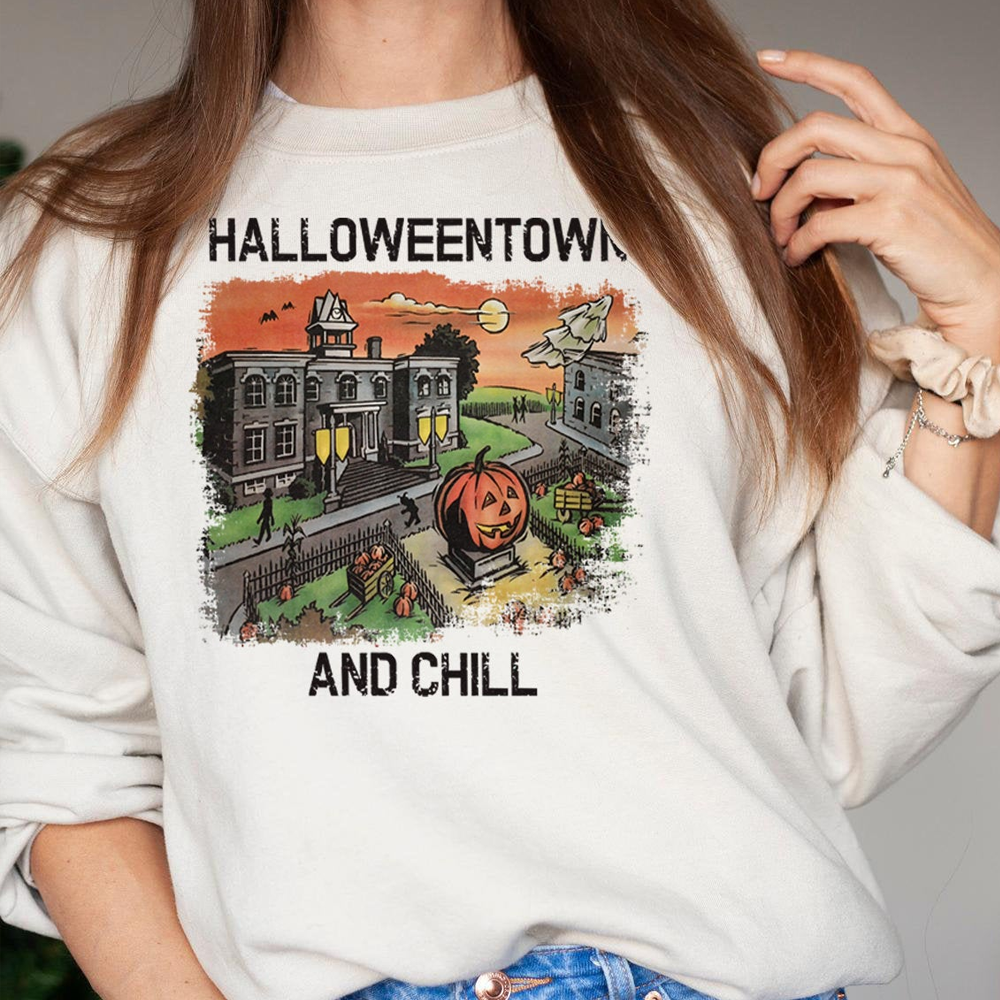 Happy Halloween Halloweentown And Chill Animation Sweatshirt