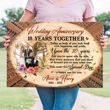 10 Years 10th Wedding Anniversary Husband Wife Personalized Canvas
