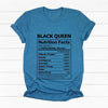 Gift For Her Nutrition Facts Black Queen Gift Tshirts