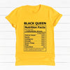 Gift For Her Nutrition Facts Black Queen Gift Tshirts