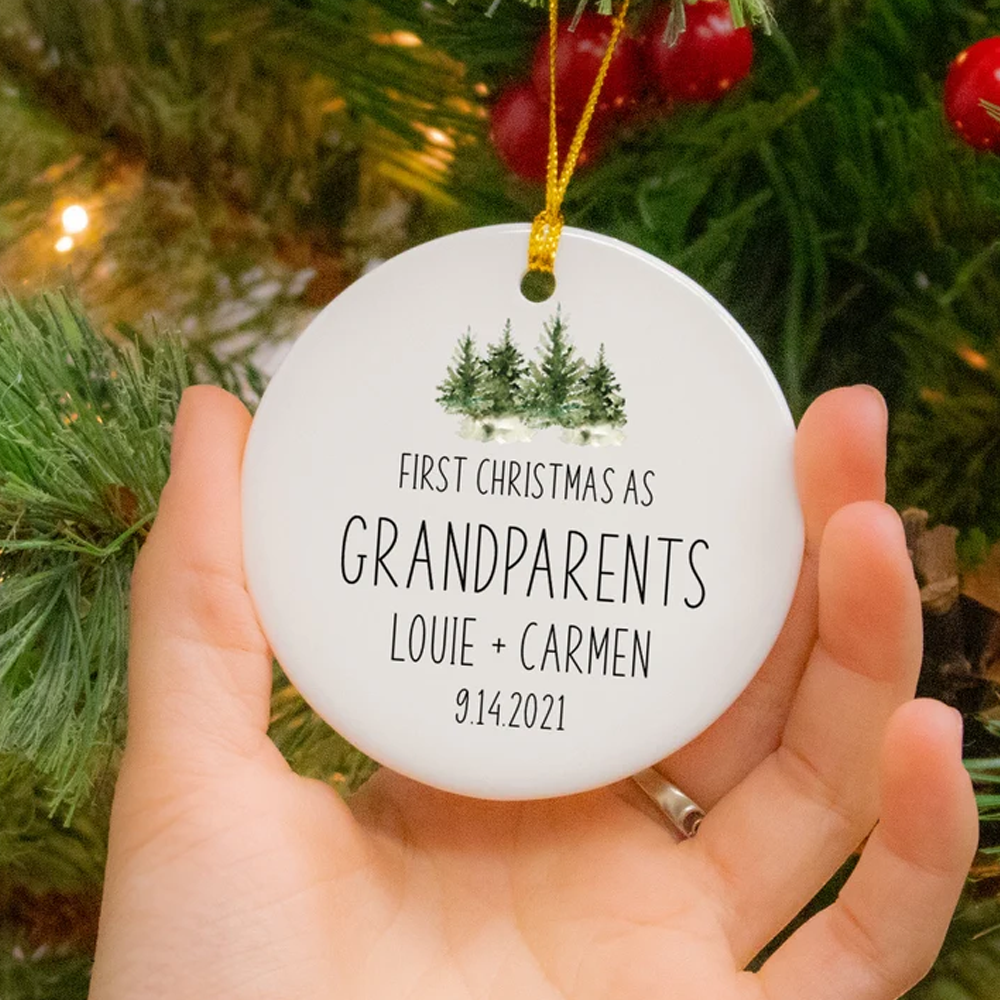 Personalized First Christmas As Grandparents Ornament