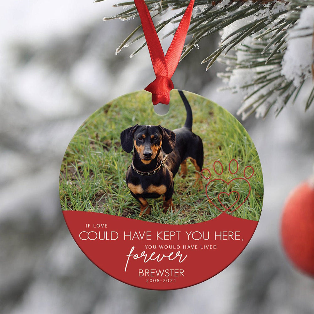 Personalized Dog Memorial Pet Memorial Ornament Forever Loved Pawprints Ornament