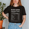 Gift For Her Nutrition Facts Black Queen Gift Tshirts