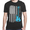 Electric bass guitar player american flag musician gift tshirt