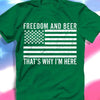 Freedom And Beer Funny Tshirt For St Patrick&#39;s Day