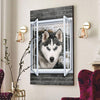 Gift For Dog Lover Snowy Window Husky Dog Canvas