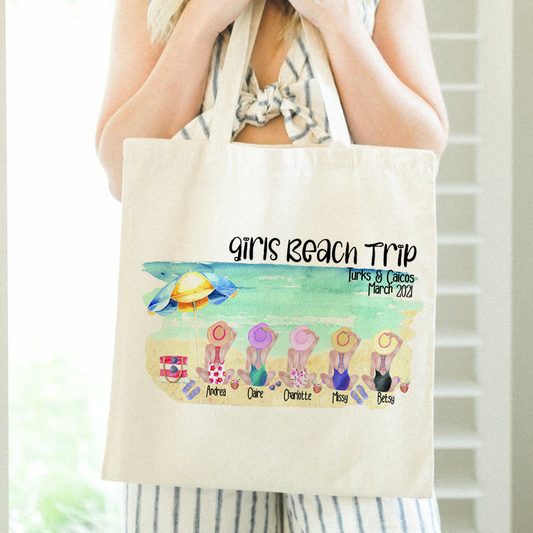 Personalized Girl Beach Trip Gift For Best Friend Tote Bag
