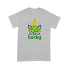 Lucky Unicorn Shamrock St Patrick&#39;s Day Irish Shirt For Women For Men  Standard Tshirt