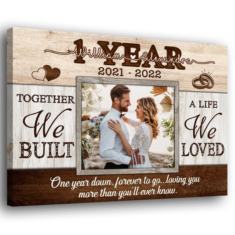 1st 1 Year Wedding Anniversary Love Wife Husband Personalized Canvas -  Vista Stars - Personalized gifts for the loved ones