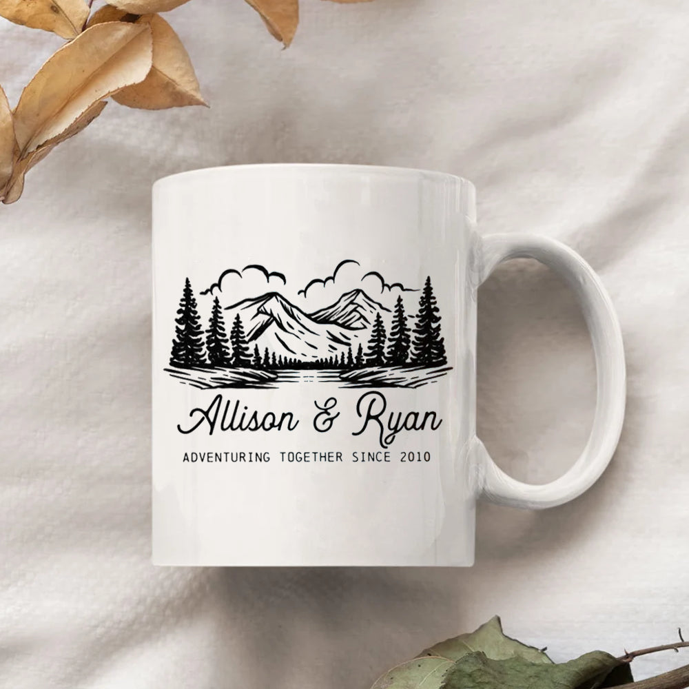 Couple Gift For Her For Him Adventuring Together Personalized Mug