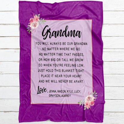 Grandma You Will Always Be Our Grandma Personalized Blanket
