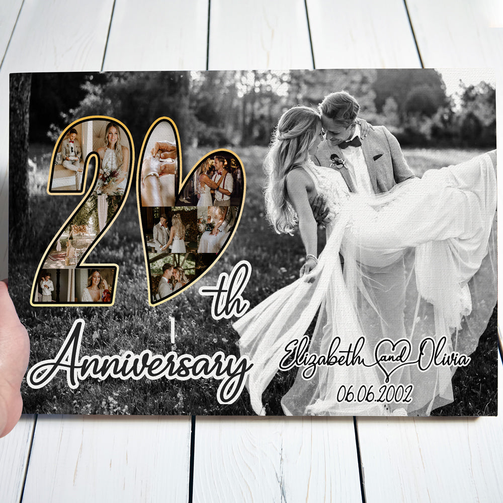 20 Year 20th Wedding Anniversary Wife Husband Personalized Canvas