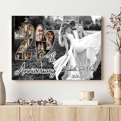 20 Year 20th Wedding Anniversary Wife Husband Personalized Canvas