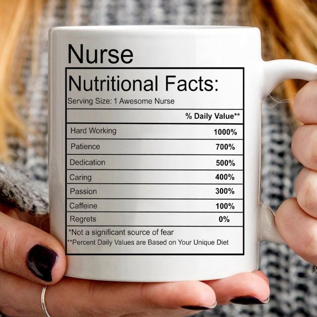 Gifts For Nurses Nurse Nutrition Facts Coffee Mug