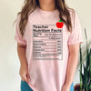 Gift For Teacher Nutrition Facts Teacher Gift Tshirts