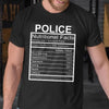 Gift For Police Nutrition Facts Police Gift Tshirts