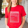 Gift For Grandma Nutrition Facts Grandma Gift Tshirts