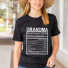 Gift For Grandma Nutrition Facts Grandma Gift Tshirts