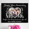 25th Silver Wedding Anniversary Mr&amp;Mrs Heart Frame Personalized Canvas