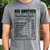 Gift For Brother Nutrition Facts Big Brother Gift Tshirts