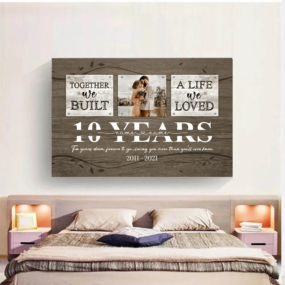 Personalized 10 Year Anniversary Gift For Him, Ten Year