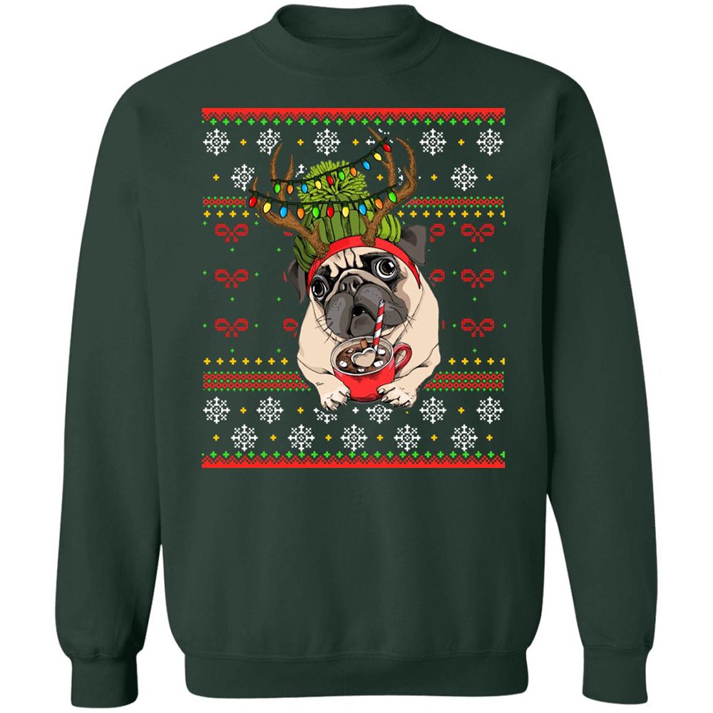 Bulldog Reindeer Ugly Christmas Sweatshirt For Dog Lover
