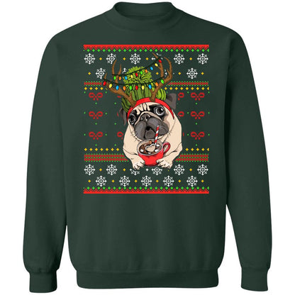 Bulldog Reindeer Ugly Christmas Sweatshirt For Dog Lover