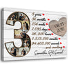 3 Year 3rd Anniversary Couple Photo Collage Personalized Canvas