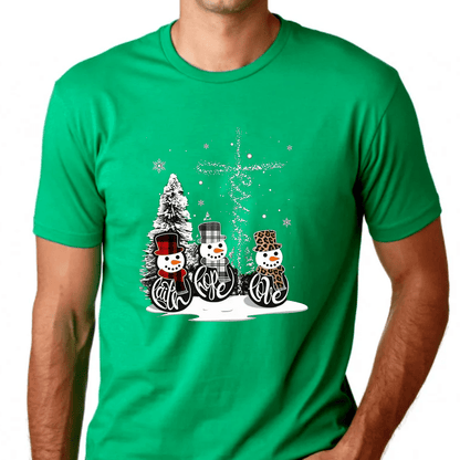 Love faith cross jesus snowmies christmas shirt