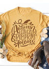 Autumn leaves and pumpkins please tshirt