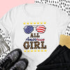 All American Girl Glasses Independence Day 4th of July Shirt