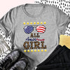 All American Girl Glasses Independence Day 4th of July Shirt