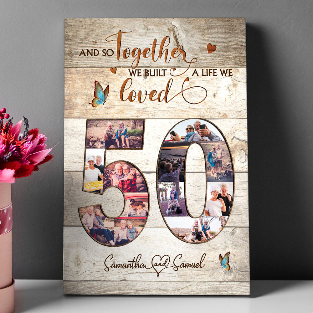 50 Year 50th Wedding Anniversary Built A Life Love Personalized Canvas