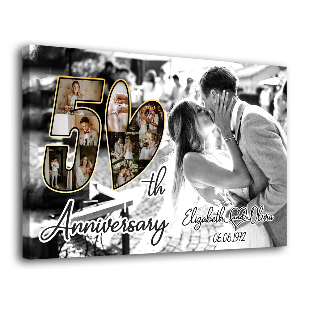 50 Year 50th Wedding Anniversary Wife Husband Personalized Canvas