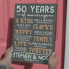 50 Year Milestone 50th Wedding Anniversary Personalized Canvas