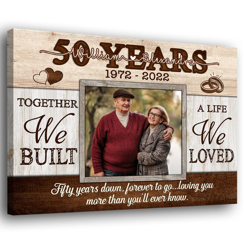 50th Anniversary 50 Year Parent We Built A Life Personalized Canvas