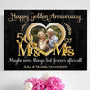 50th Golden Wedding Anniversary Mr&amp;Mrs Heart Frame Personalized Canvas