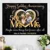 50th Golden Wedding Anniversary Mr&amp;Mrs Heart Frame Personalized Canvas