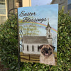 Easter Blessings Pug Garden Flag