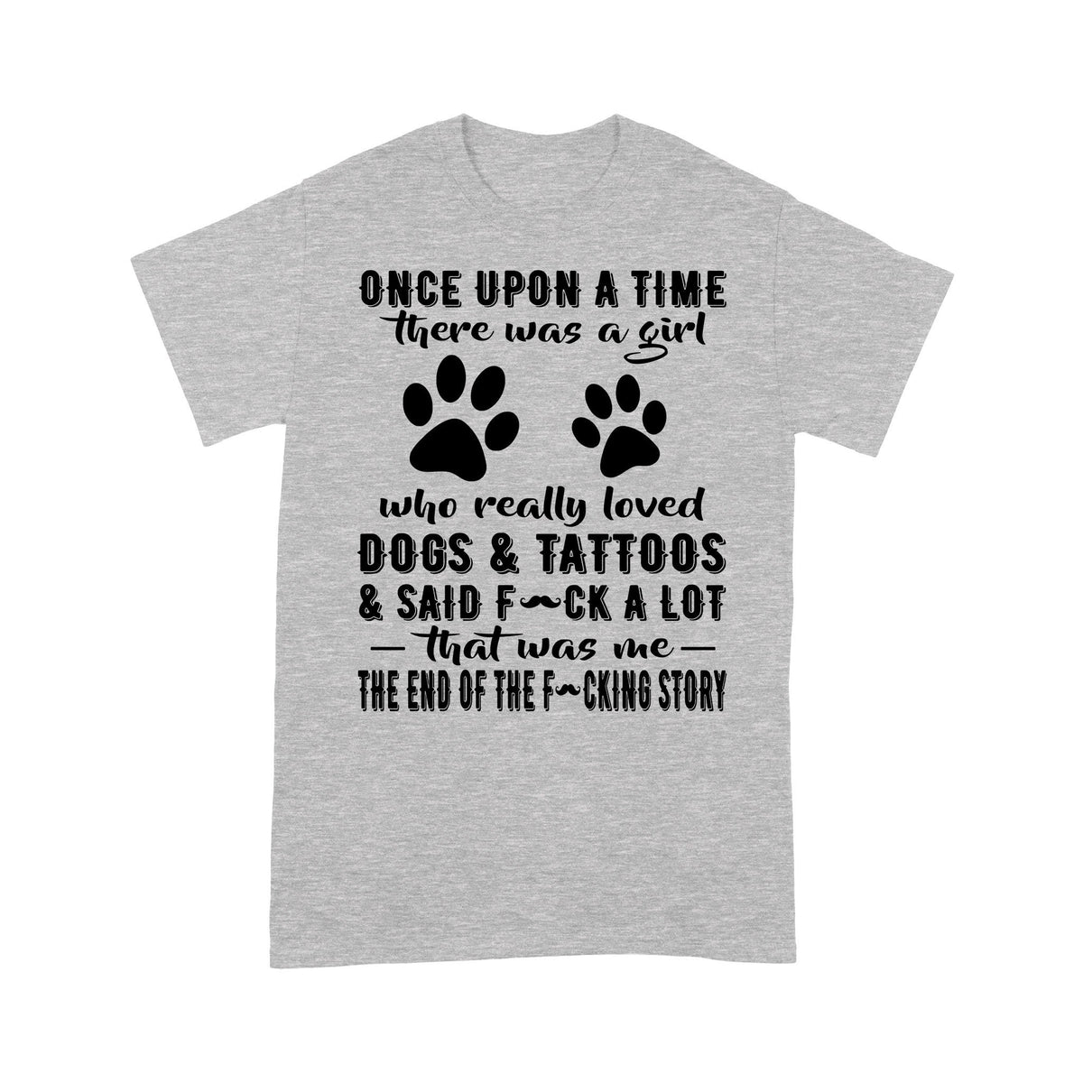 There Was A Girl Who Really Loved Dogs And Tattoos Footprints Shirt Gift For Dog Lover