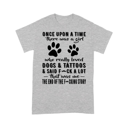 There Was A Girl Who Really Loved Dogs And Tattoos Footprints Shirt Gift For Dog Lover